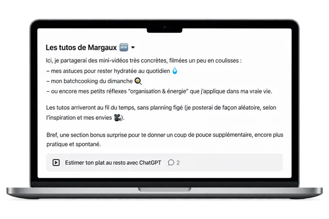 Extrait du bonus : les tutos de Margaux sur la plateforme